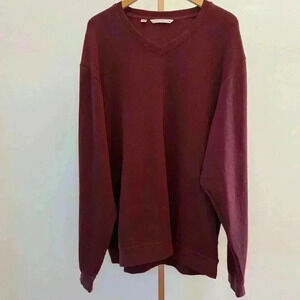 Cutter & Buck Men's XL Red V-Neck Long Sleeve Pullover Sweater